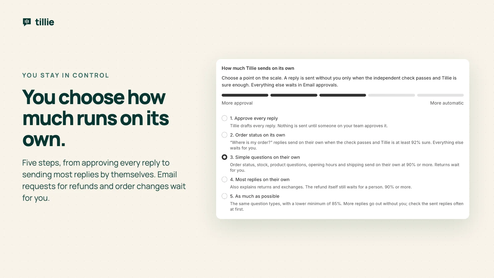 The five levels of email automation, from approval to automatic replies